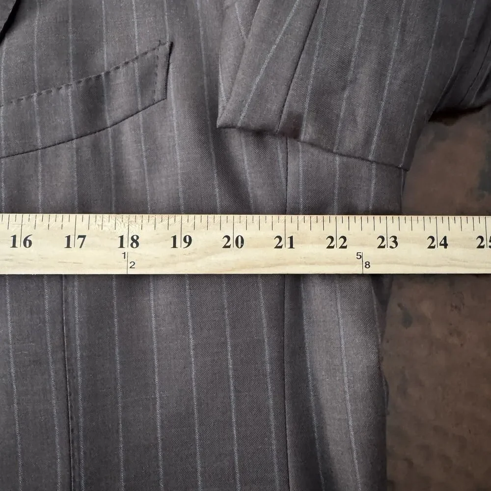 Ermenegildo Zegna Mila Fit Blazer Men 46R/60R Brown Pinstripe Wool Sport Coat